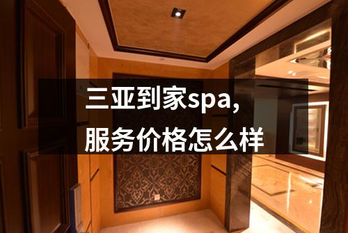 三亚到家spa,服务价格怎么样