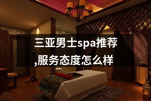 三亚男士spa推荐,服务态度怎么样