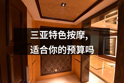 三亚特色按摩,适合你的预算吗